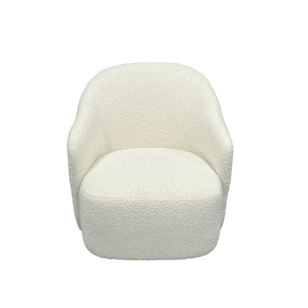 VI Ibiza Fabric Upholstered Swivel Armchair - White & Grey