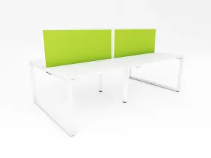 Ol Anvil Desk 4-User Double Sided Workspace with Breathe Fabric Screen thumbnail 1