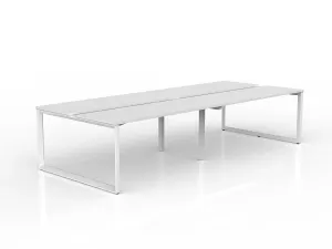 OL Anvil 4-User Double Sided Workspace – White Top with White Frame thumbnail 11