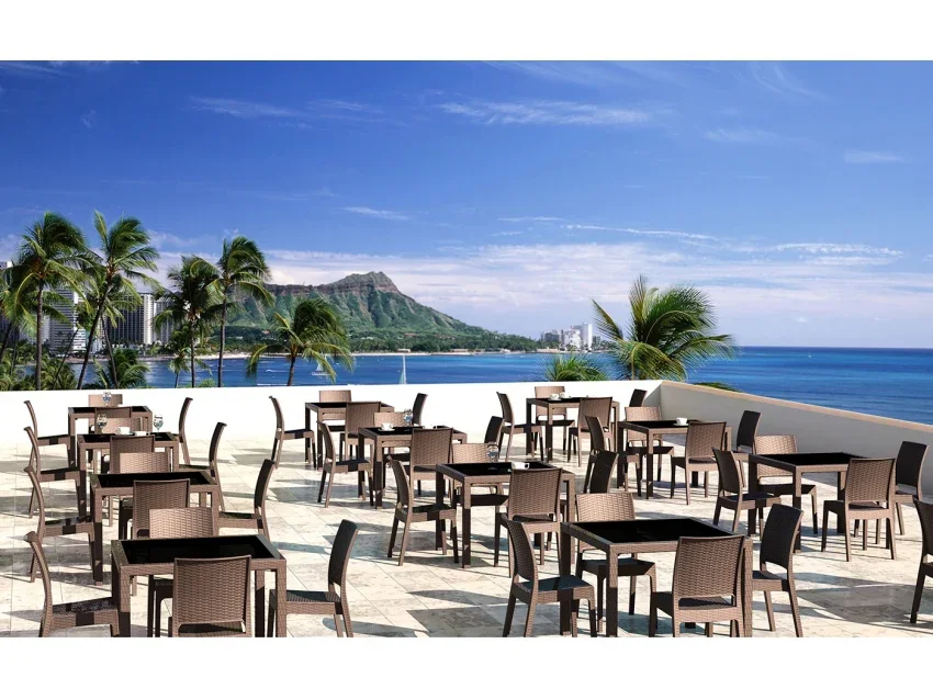 FL Bali Tahiti Hospitality Indoor/Shaded Outdoor Dining Table