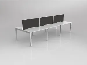 OL Axis 6 User Double Sided Workstation with Screen - Splice Fabric thumbnail 1