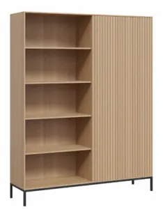 DD Reign Metal Base 4 Open Shelves Bookcase with 1 Door Cupboard thumbnail 1