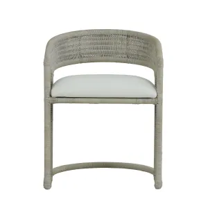 CR Hampton Natural  Rattan Fabric Seat Dining Chair thumbnail 8