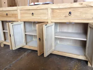 MF Chinese Antique Reproduction Recycled Timber 3 Drawer 6 Door Sideboard thumbnail 7