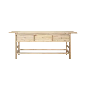 CR Sonoma Solid Timber 3 Drawer Console Table thumbnail 1