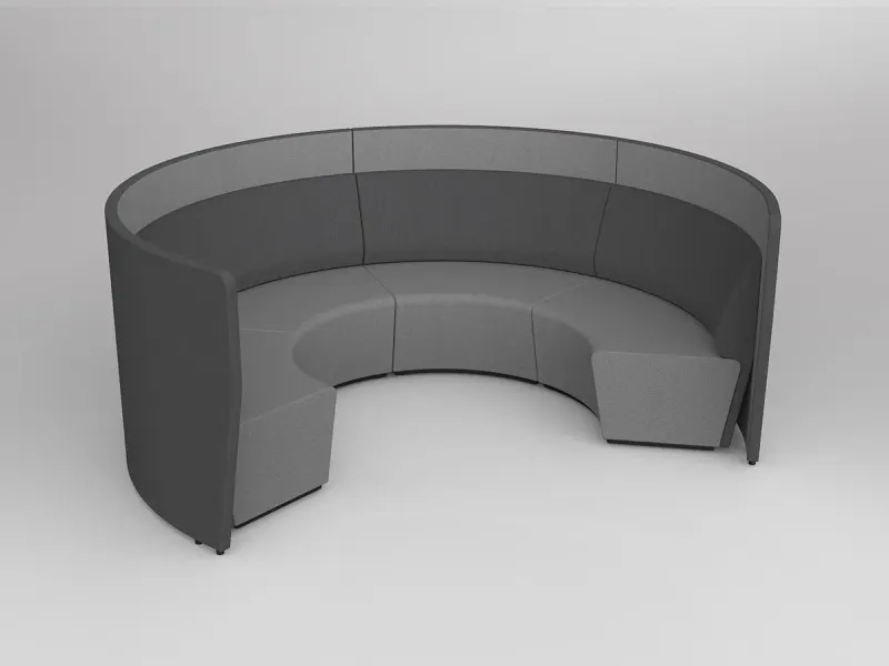 OL Motion Arc 4 Seater Reception Area Lounge with 1.1M High Privacy Wall