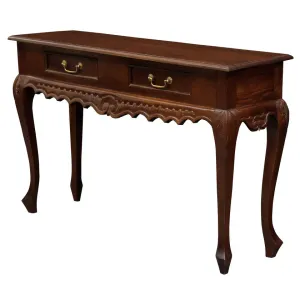 CT Seine Carved Solid Timber 2 Drawer Sofa Table thumbnail 2