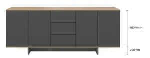 DD Guingamp 4 Door 3 Drawer Credenza Buffet thumbnail 3