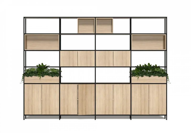 OL Rhodes 12 Door 4 Cubby Welded Storage with 6 Planter Box