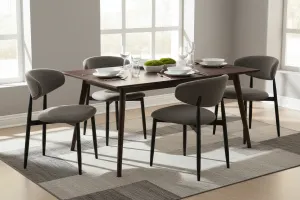 VI Louis Fabric Upholstered Metal Leg Dining Chair thumbnail 3