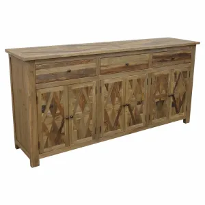 MF Parco Solid Timber Parquetry Pattern 3 Drawer 6 Door Buffet thumbnail 4