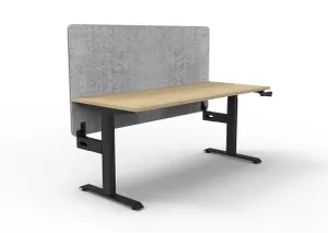 RL Boost Crank Single User Height Adjustable Workstation with Grey Eco Panel Screen thumbnail 2