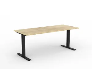 OL Agile Fixed Height Desk – Oak Top with Black Frame thumbnail 12