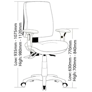 ST Alpha Low Back Task Chair with Arms & Seat Slider thumbnail 2