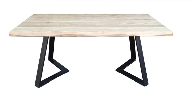 VI Juniper Metal Legs Timber Top Coffee Table