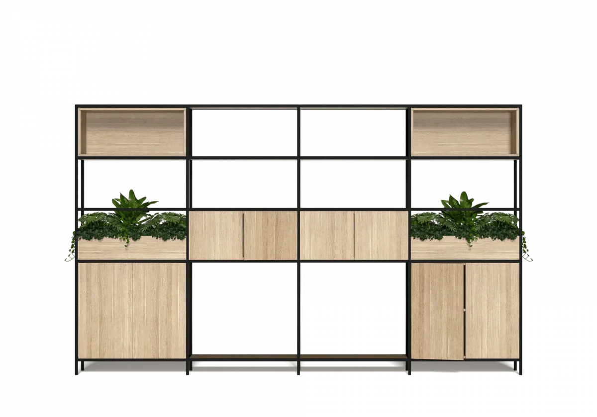 OL Rhodes 8 Door 2 Large Cubby Welded Storage with 6 Planter Box