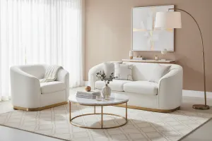 BT Bellissimo Oro Fabric Upholstered 2 Seater Sofa with Gold base thumbnail 2