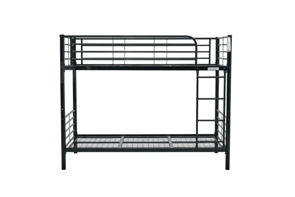 VI Tiamo Metal Frame Single Over Single Bunk Bed - White & Black