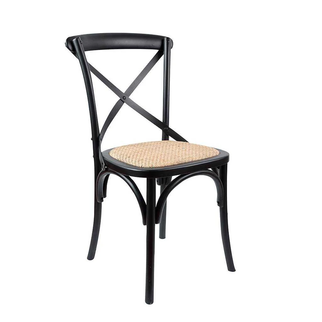 VI Cafe Timber Framed Ratan Seat Dining Chair