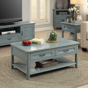 TJ Amelia Coffee Table with 2 drawers and shelf Shabby Chic Finish thumbnail 1