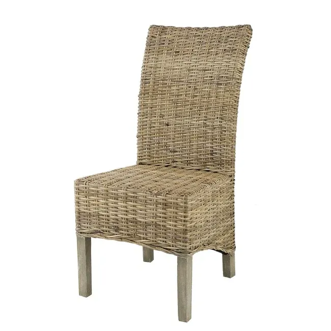 DA Algeria Rattan with Timber Legs Dining Chair