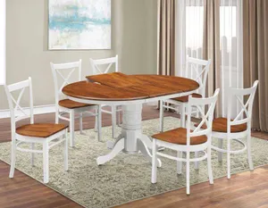 VI Hobart Solid Timber Pedestal Based Expandable Dining Table & 6 Chairs Set thumbnail 2