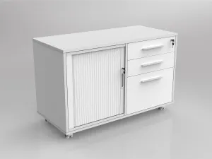 OL Mobile Caddy Pedestal with Lockable 3 Drawers and One Tambour Door thumbnail 1