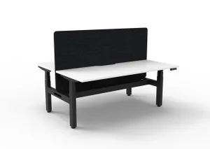 RL Boost+ Height Adjustable 2 User Back to Back Workstation with Black Eco Panel Screen thumbnail 5