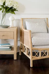 CR Rabana Natural Rattan Fabric Upholstered Armchair thumbnail 3