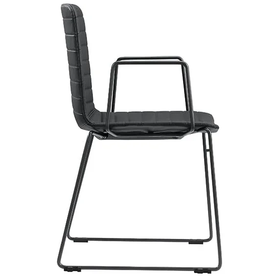 ST Mia PU Leather Upholstered Sled Base Breakout Armchair