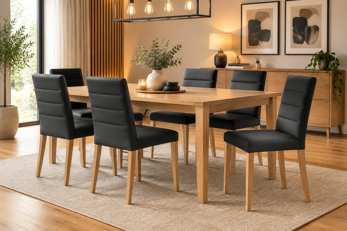 MD Malhouse Genuine Leather Timber Leg Dining Chair
