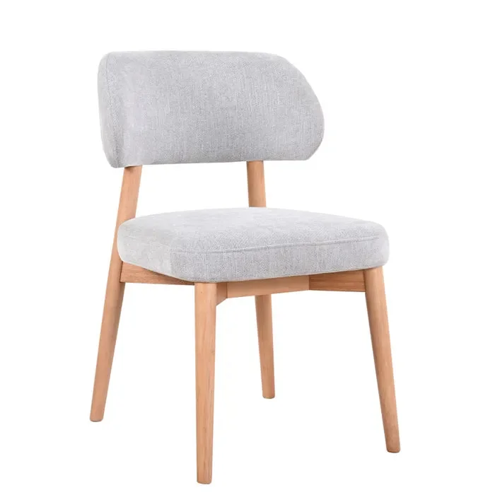MD Elegant Fabric Upholstered Timber Leg Dining Chair