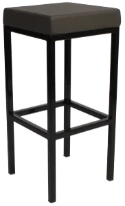 EZ London Black Metal Leg Vinyl Seat Barstool thumbnail 3