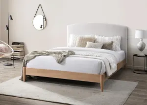 VI Tilda Fabric Upholstered Timber Leg Bed thumbnail 1