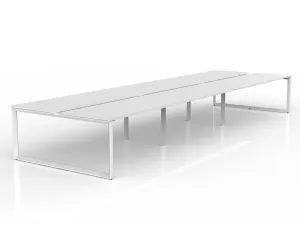 OL Anvil 6-User Double Sided Workspace – White Top with White Frame thumbnail 10
