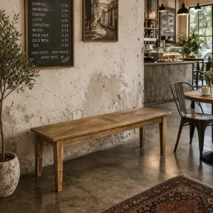 MF Parquetry Recycled Elm Timber Dining Bench thumbnail 3
