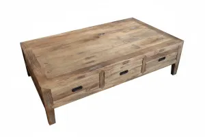MF Recycled Elm Timber 6 Drawer Coffee Table thumbnail 2