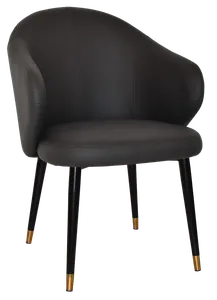 EZ ARM CHAIR HUGO METAL (SLIM) BLACK BRASS + PELLE NAVY thumbnail 5