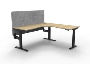 RL Boost+ Height Adjustable Corner Workstation with Grey Eco Panel Screen 1P thumbnail 6