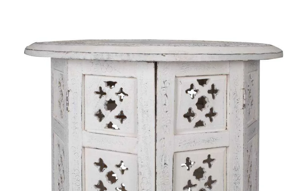 VI Round Solid Timber 8 Octagone Leg Side Table