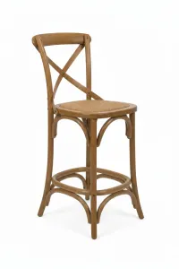 MF Crossback Solid Timber Rattan Barstool 76cm Seat Height thumbnail 1