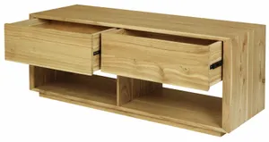 CT Oscar Solid Timber 2 Drawer Entertainment Unit in Natural thumbnail 3
