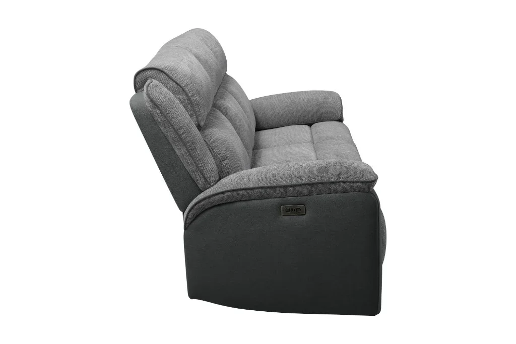 VI Angus Fabric Upholstered 3 Seater Electric Recliner Sofa