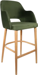 FL Sorbet Velvet Upholstered Timber Legs Hospitality Barstool thumbnail 3