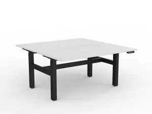 OL Agile 2 Column Electric Height Adjustable Shared Desk White Top Black Frame thumbnail 20