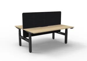 RL Boost+ Height Adjustable 2 User Back to Back Workstation with Black Eco Panel Screen thumbnail 3