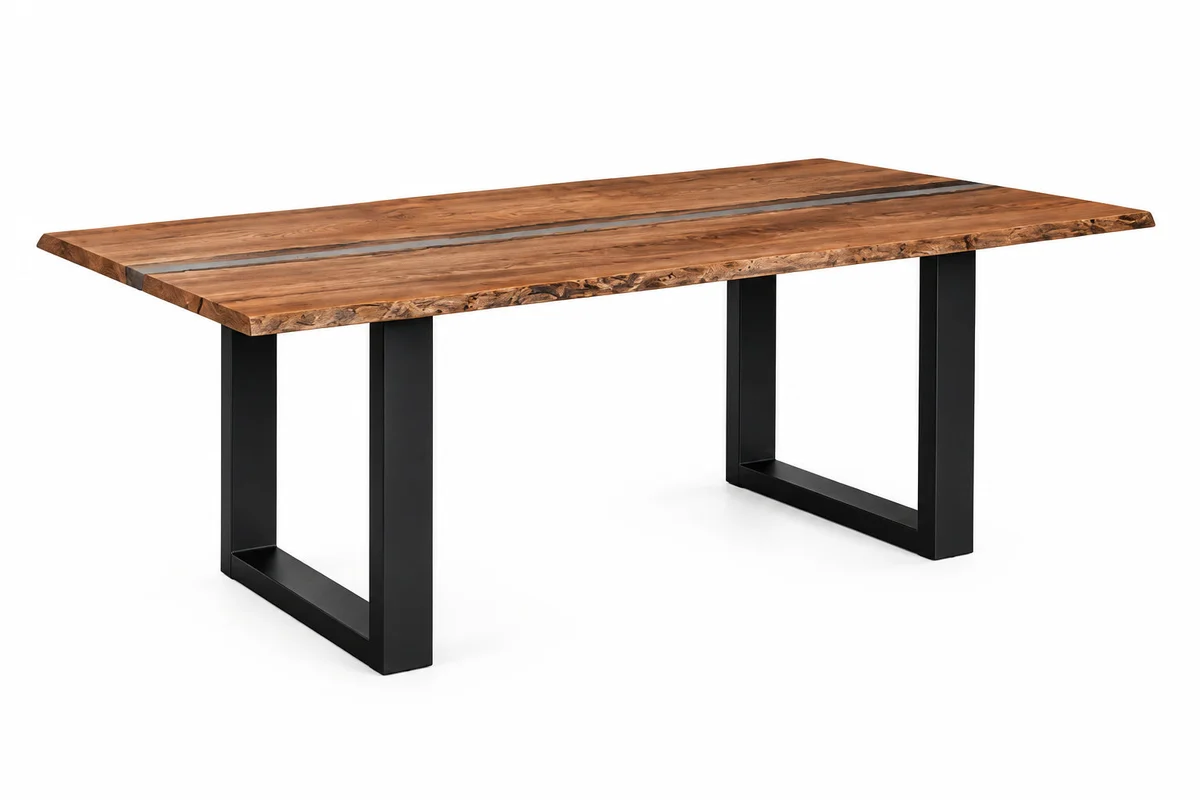 MD Nancy Solid Timber Metal Leg Dining Table
