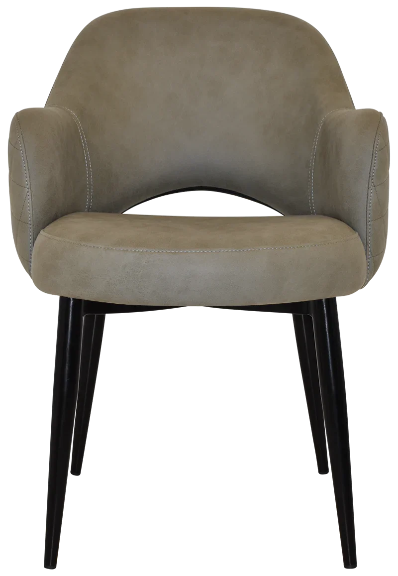 EZ Albury Black Metal Leg Upholstered Hospitality Dining Armchair
