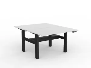 OL Agile 2 Column Electric Height Adjustable Shared Desk White Top Black Frame thumbnail 9