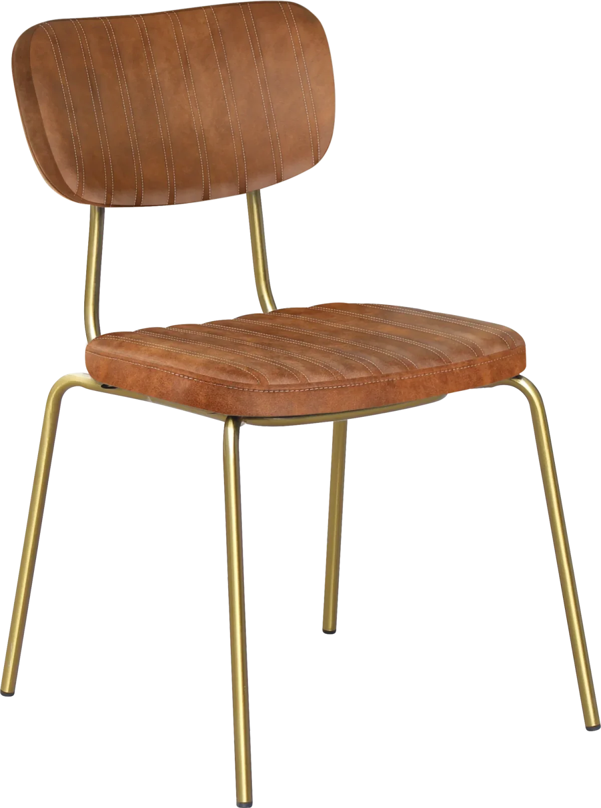 FL Tiramisu Premium Vinyl Upholstered Brass Frame Function Chair